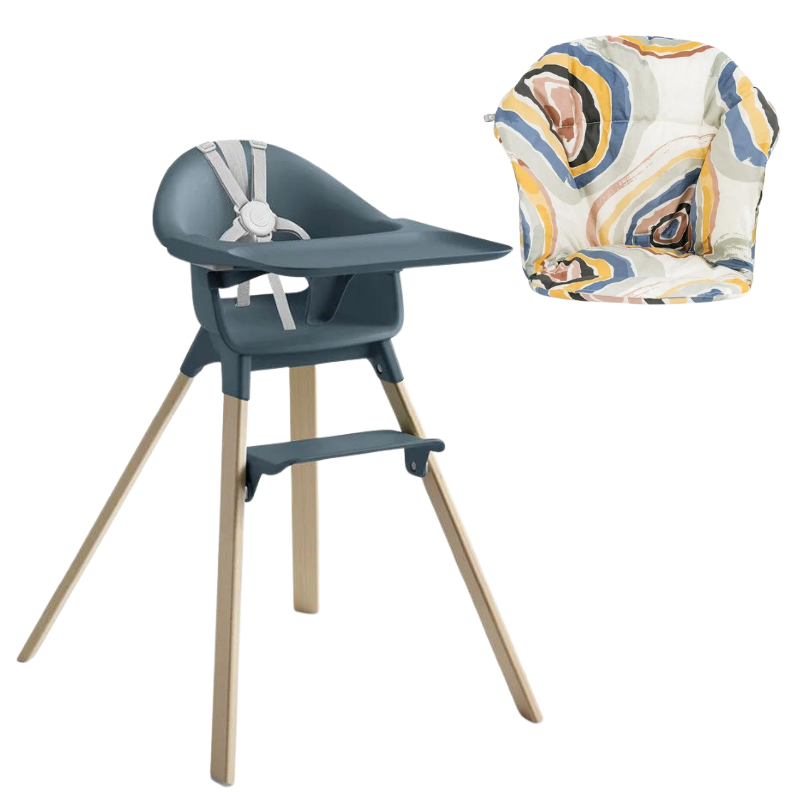 Stokke Clikk Fjord Blue con cuscino omaggio Multicircles