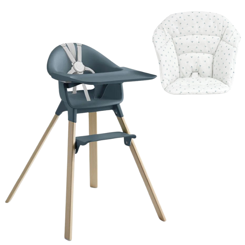 Stokke Clikk Fjord Blue con cuscino omaggio Blueberry Boat