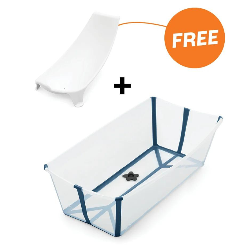 Stokke Flexi Bath X-Large Transparent Blue con supporto omaggio