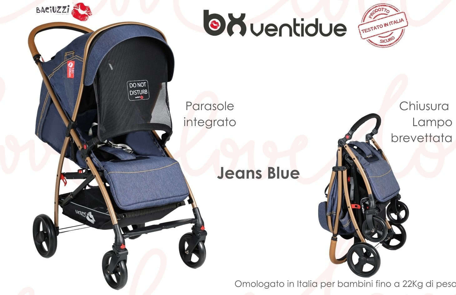 Baciuzzi passeggino BX 22 Jeans Blue