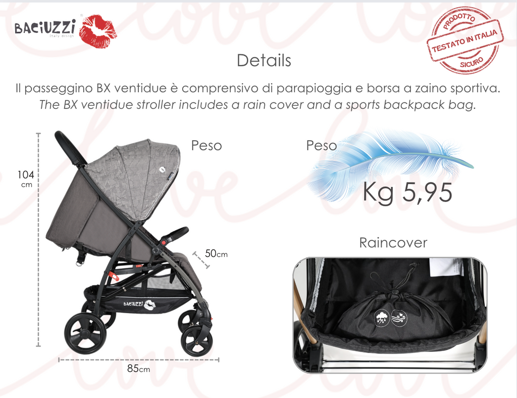 Baciuzzi passeggino BX 22 Nude