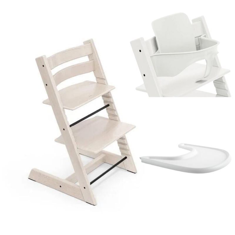 Stokke Promo Tripp Trapp Whitewash con Baby Set e vassoio