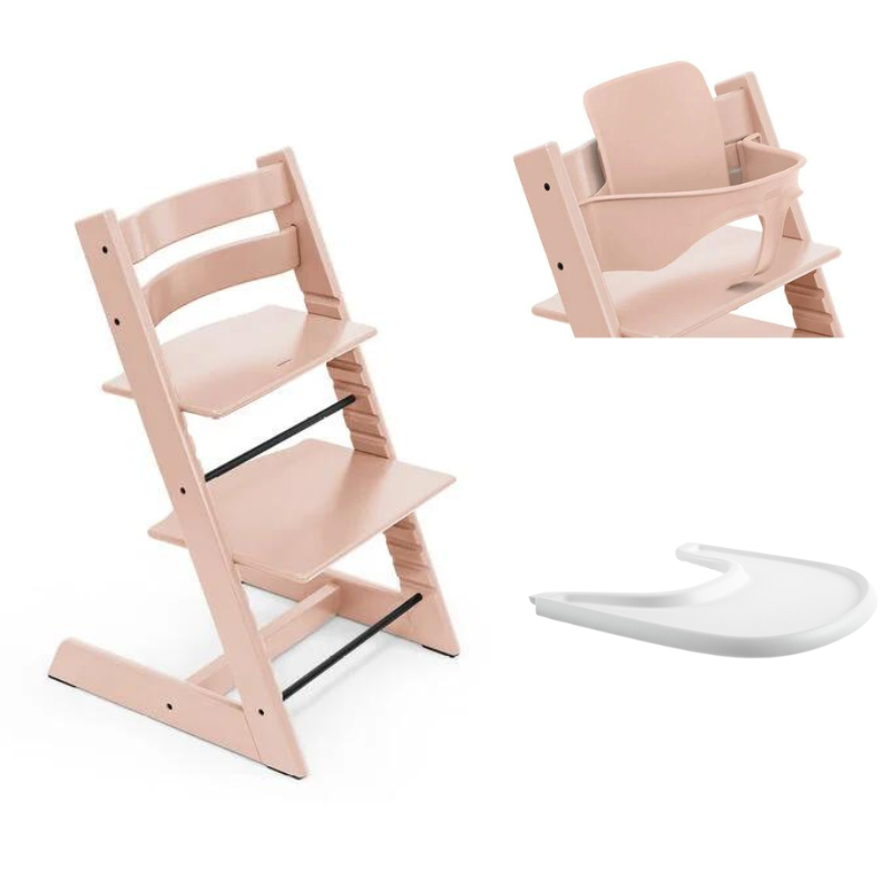 Stokke Promo Tripp Trapp Serene Pink con Baby Set e vassoio