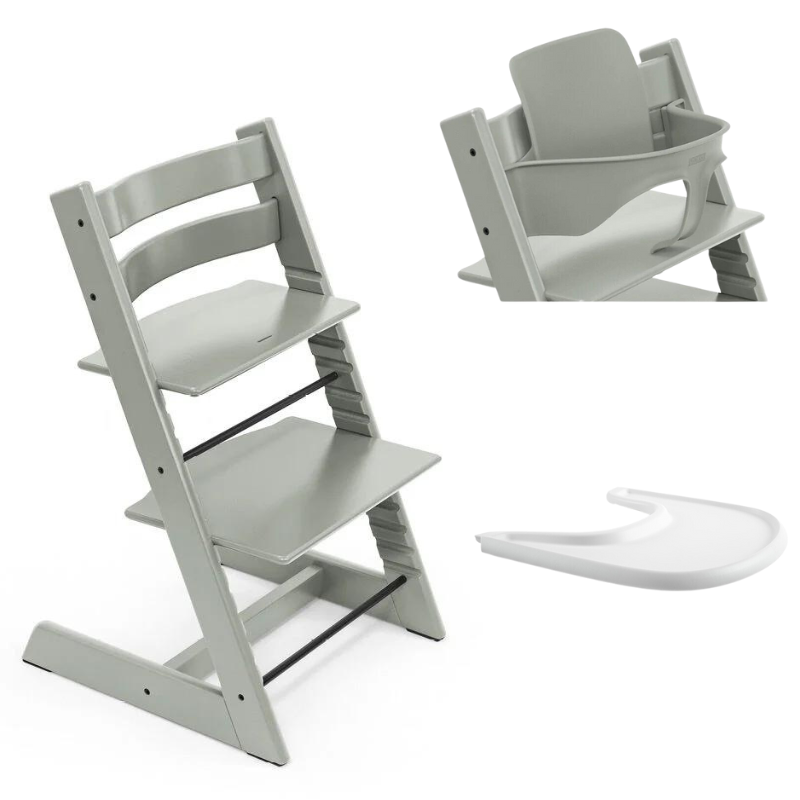 Stokke Promo Tripp Trapp Glacier Green con Baby Set e vassoio