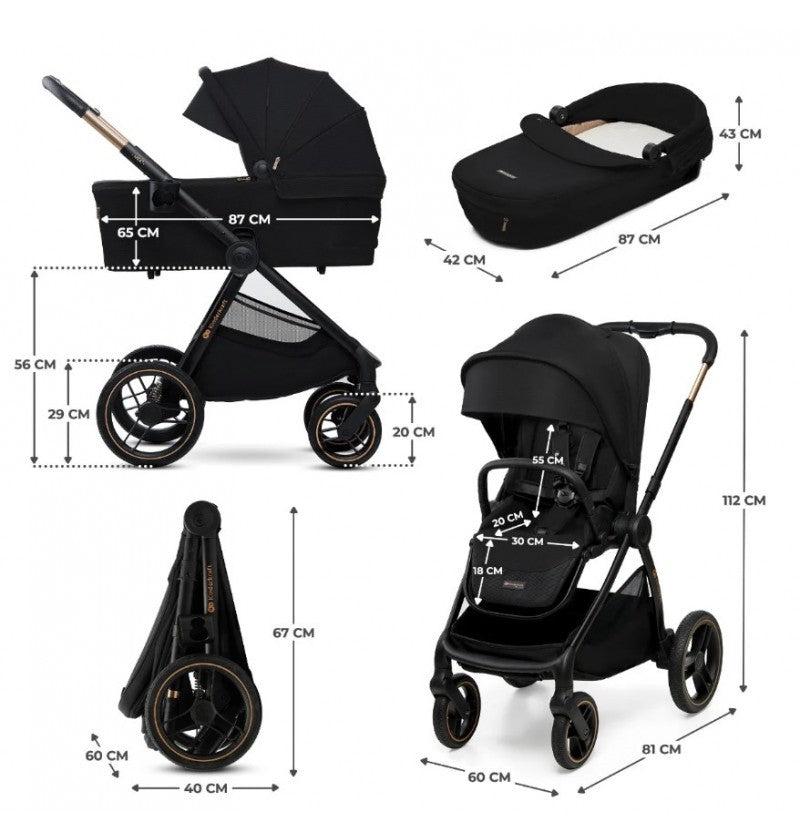 Kinderkraft DUO Passeggino ,Carrozzina e Borsa NEA 2 PLATINUM GREY