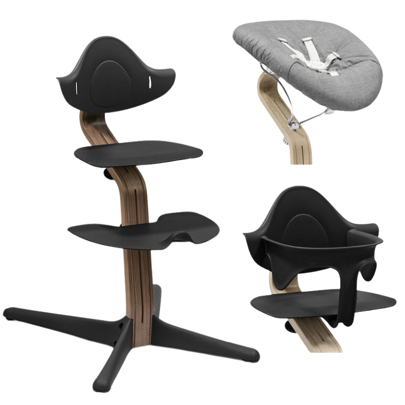 Stokke Promo Sedia Nomi Walnut Black Con Newborn e Babyset in Omaggio