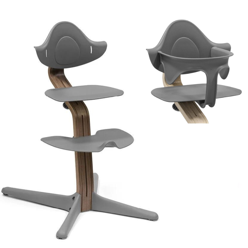 Stokke Sedia Nomi Walnut Grey con Baby Set Omaggio