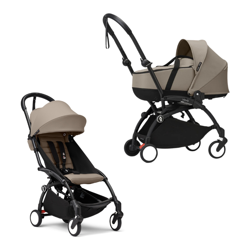 Stokke Yoyo³ con bassinet e rivestimento 6+ Black/Taupe