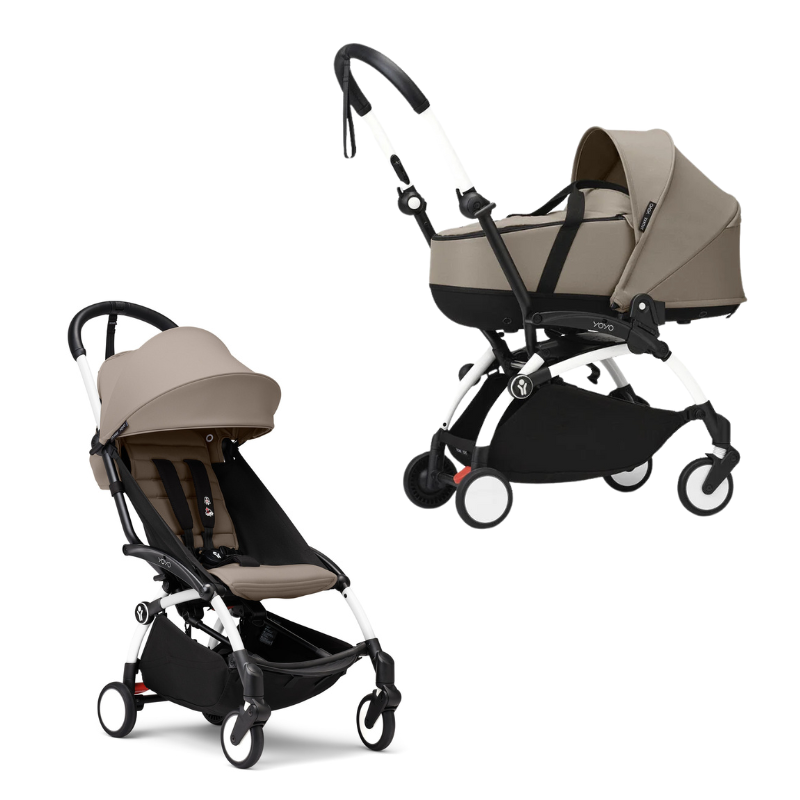 Stokke Yoyo³ con bassinet e rivestimento 6+ White/Taupe
