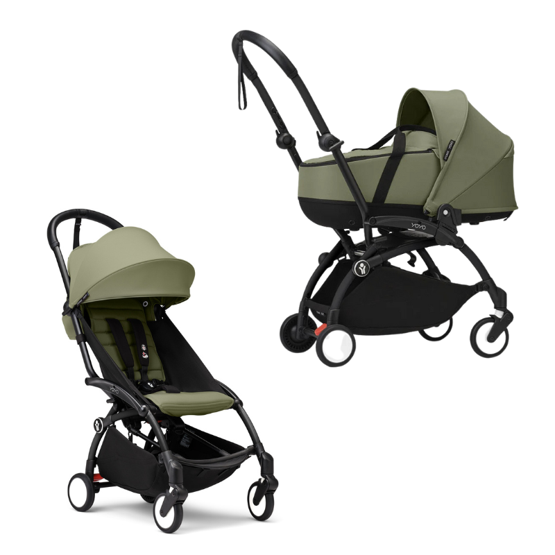 Stokke Yoyo³ con bassinet e rivestimento 6+ Black/Olive