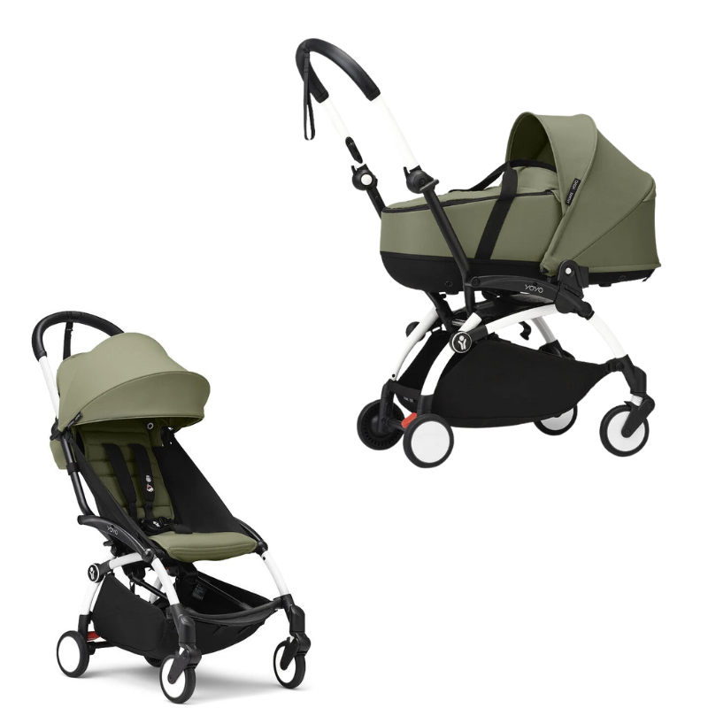 Stokke Yoyo³ con bassinet e rivestimento 6+ White/Olive