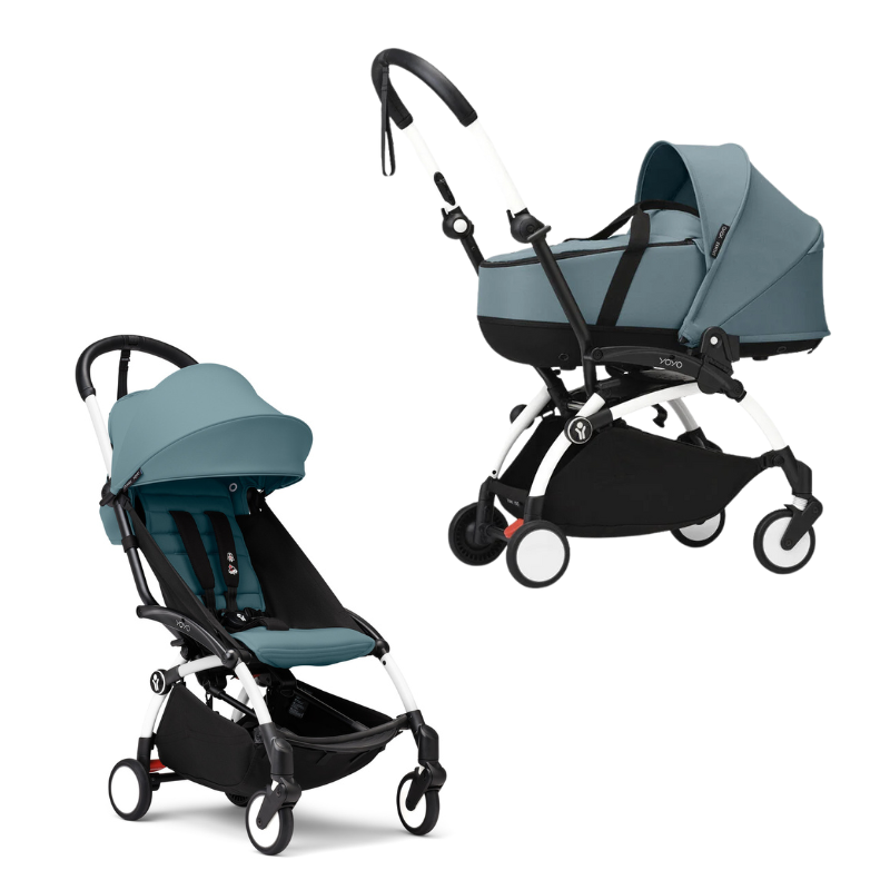 Stokke Yoyo³ con bassinet e rivestimento 6+ White/Aqua