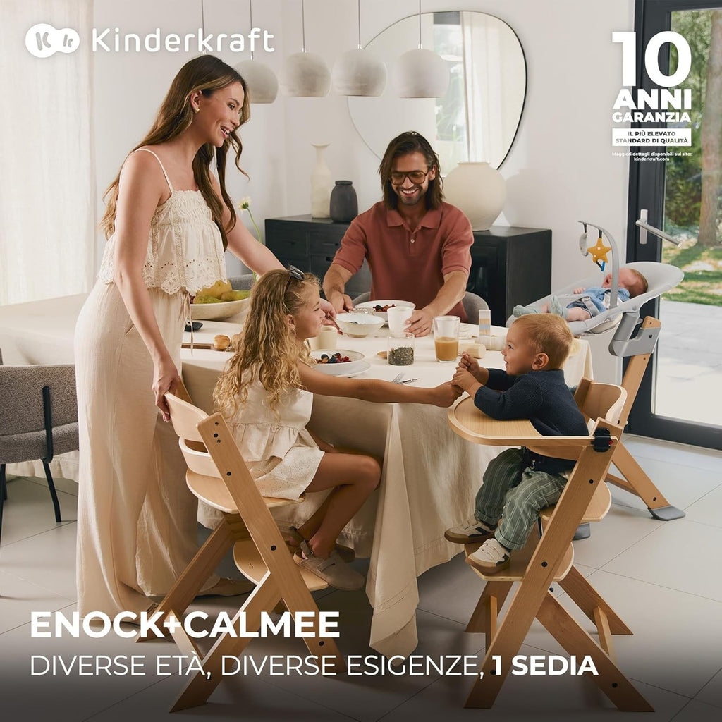 Seggiolone Enock In Legno Naturale 4 in 1 Con Sdraietta