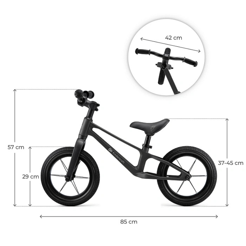 Kinderkraft Bicicletta per Bambini ETER Nera