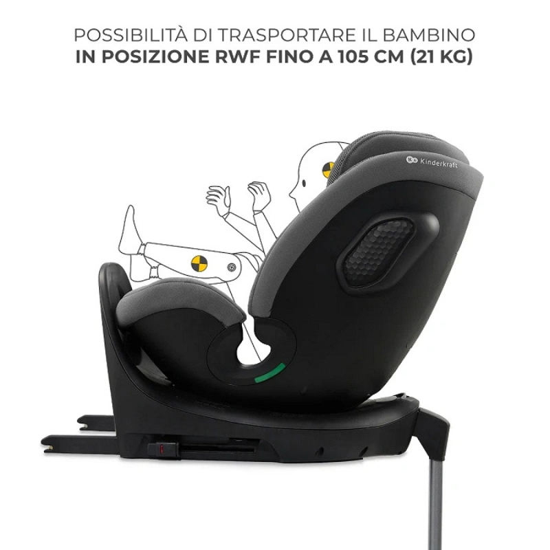 Kinderkraft Seggiolino auto 0-36kg XRIDER 2 I-size Grigio