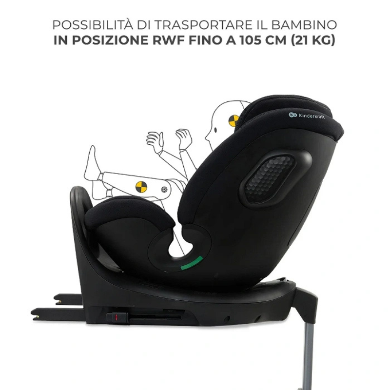 Kinderkraft Seggiolino auto 0-36kg XRIDER 2 I-size Nero