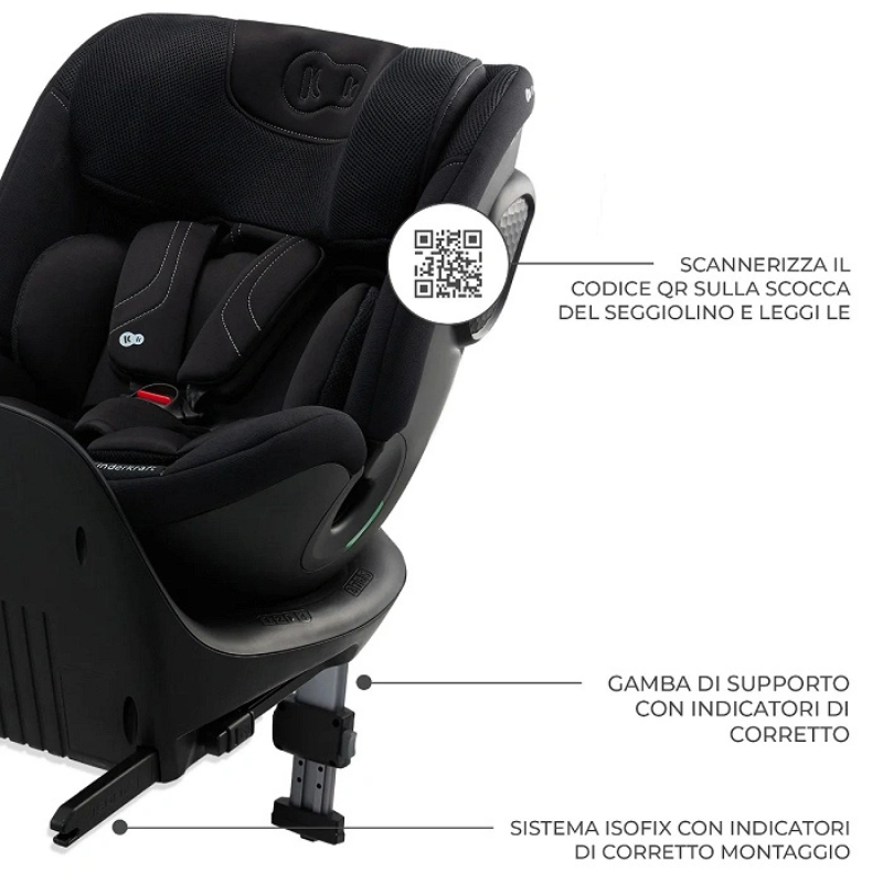 Kinderkraft Seggiolino auto 0-36kg XRIDER 2 I-size Nero