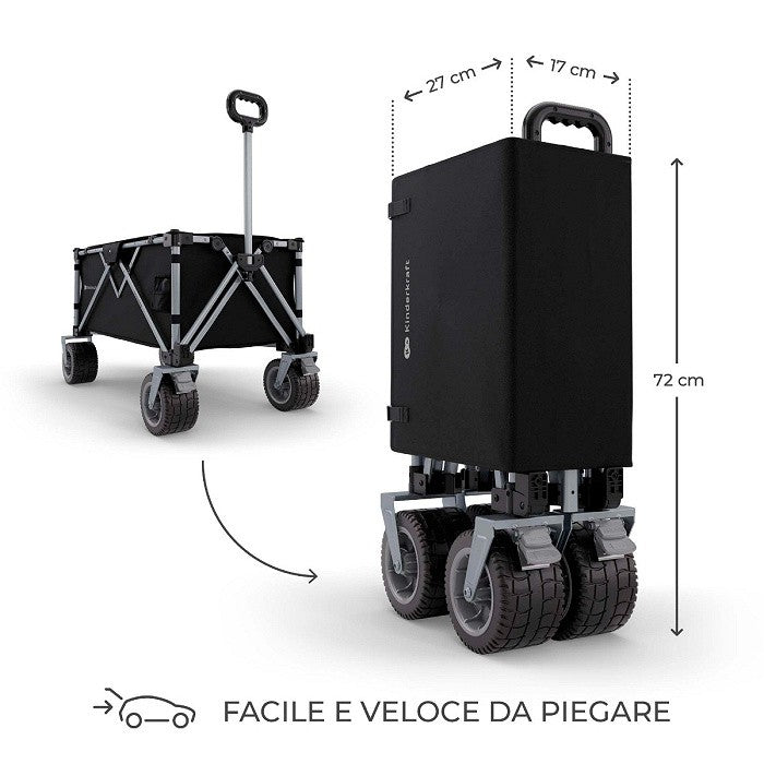 Kinderkraft Carrello da Trasporto Pieghevole ROLLSTER Nero