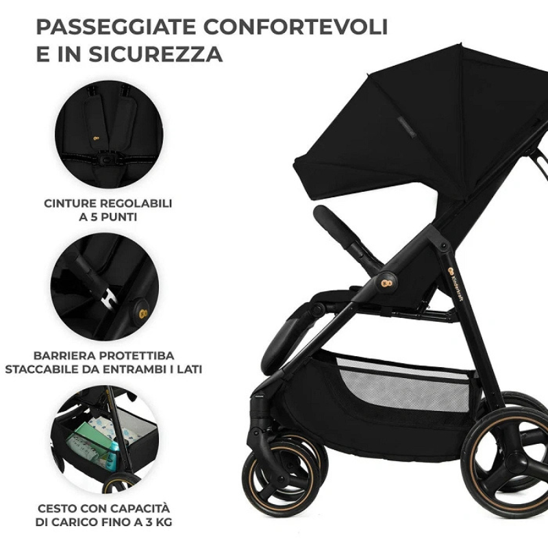 Kinderkraft Passeggino Leggero 0-25kg TRIG3 Nero