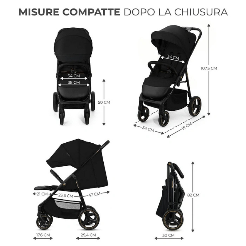 Kinderkraft Passeggino Leggero 0-25kg TRIG3 Nero