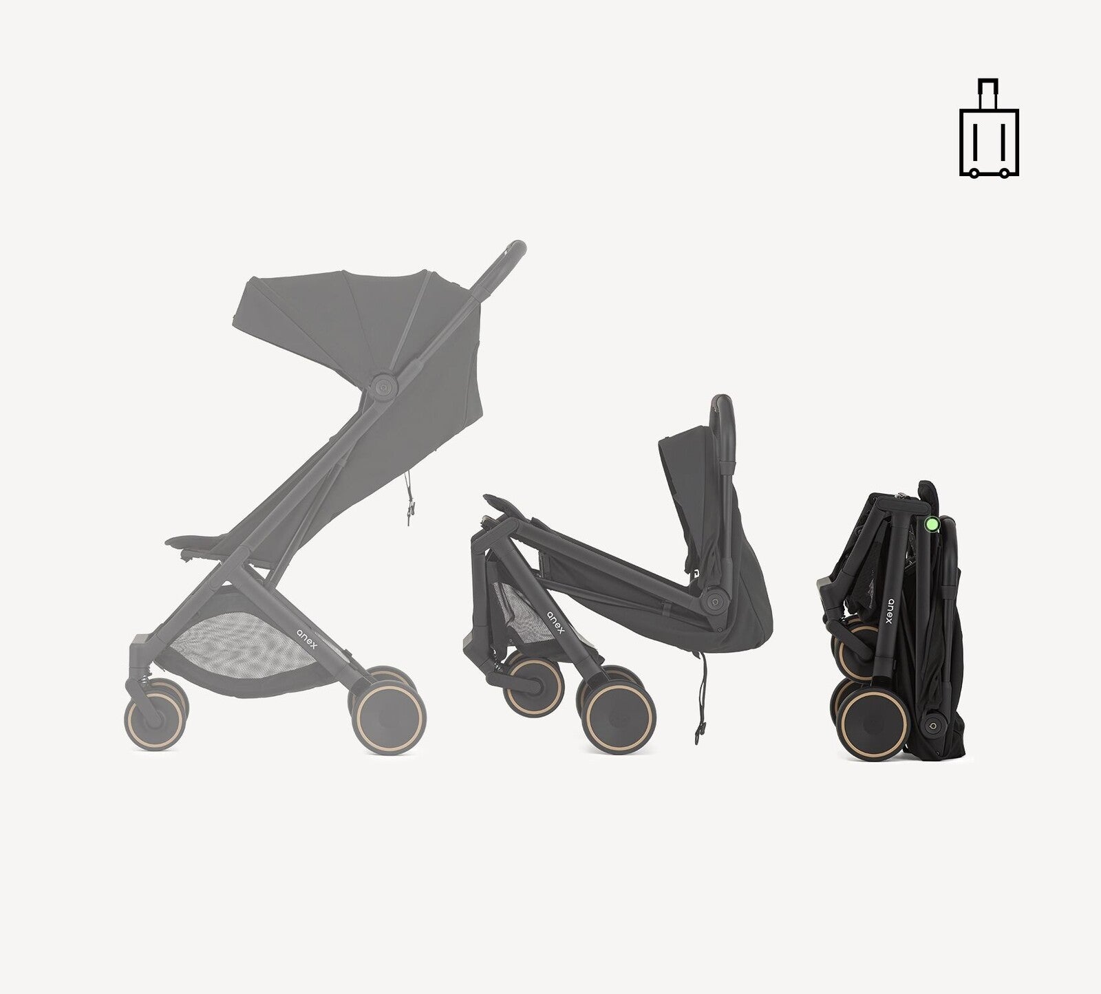 Anex Air-X2 Nero passeggino leggero 0-22kg