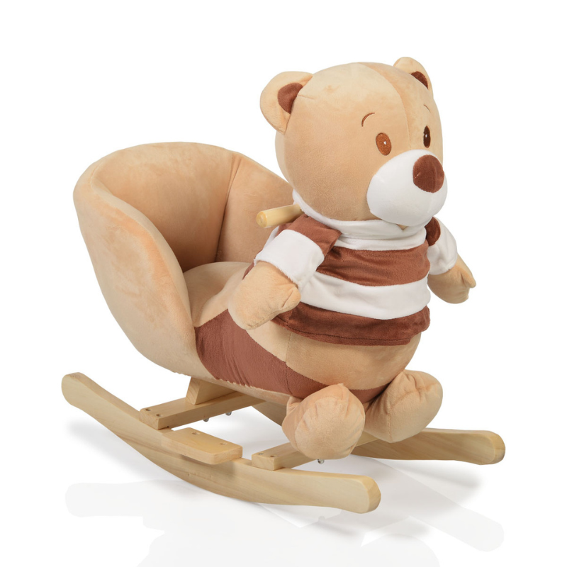 Moni Dondolo Plush Rocking Animal Bear Khaki