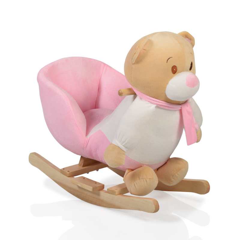 Moni Dondolo Plush Rocking Animal Bear Pink