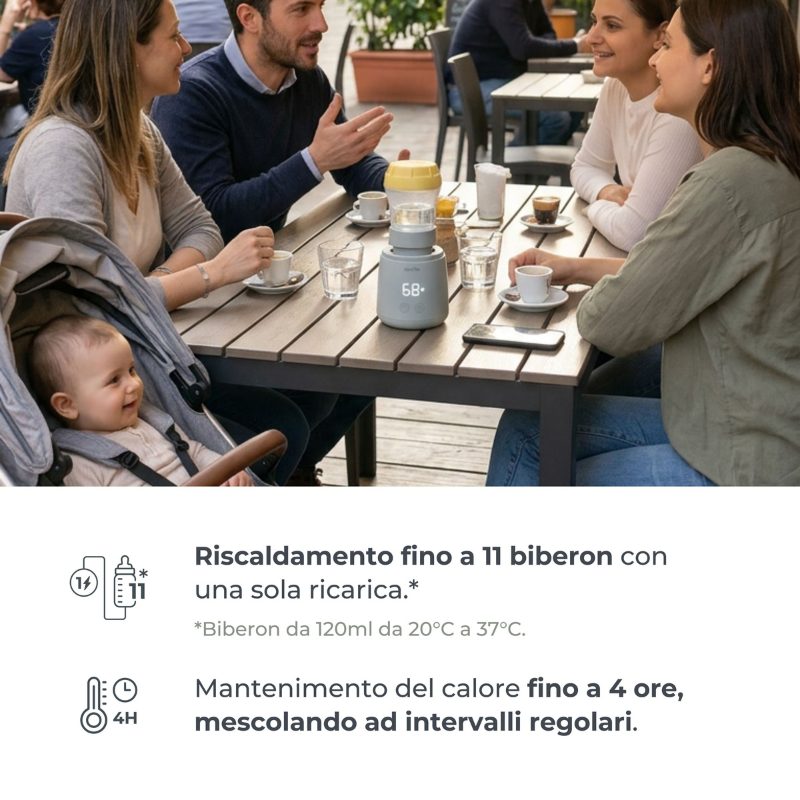 Nuvita Scaldabiberon Portatile Universale Mix70 con Funzione Scalda e Mescola - 1164