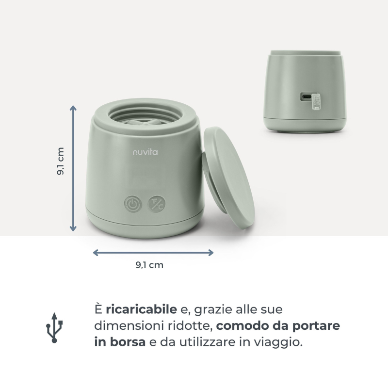 Nuvita Scaldabiberon Portatile Universale Mix70 con Funzione Scalda e Mescola - 1164