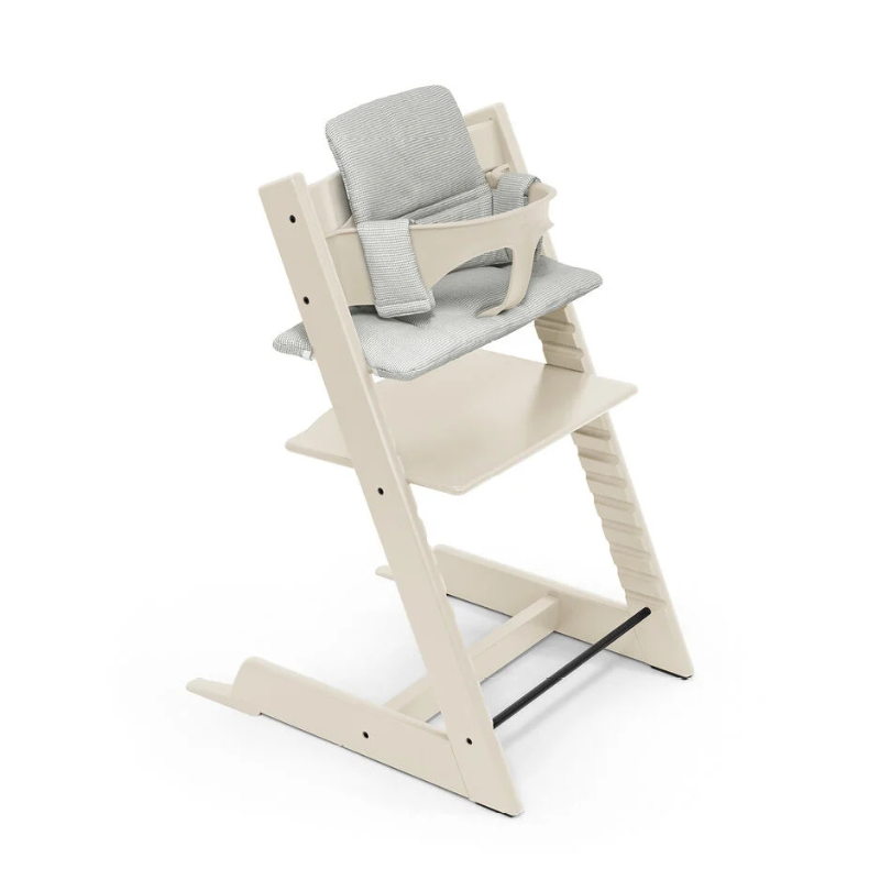 Stokke Promo Tripp Trapp Vanilla White con Baby Set e vassoio