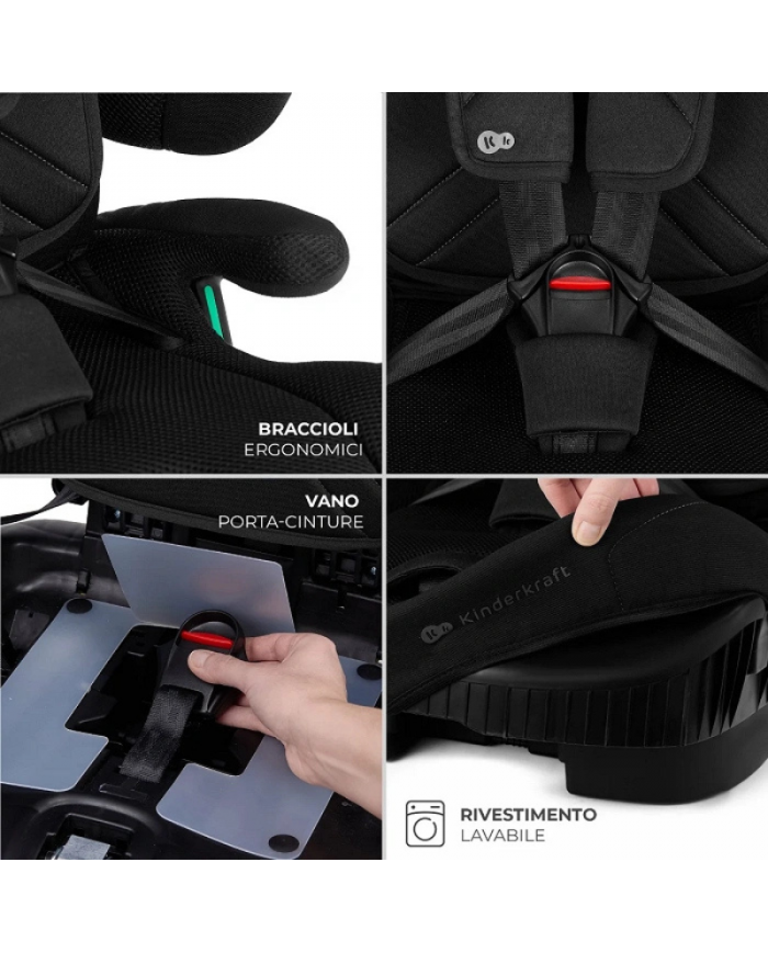Kinderkraft Seggiolino auto 9-36kg FIX2GO Nero