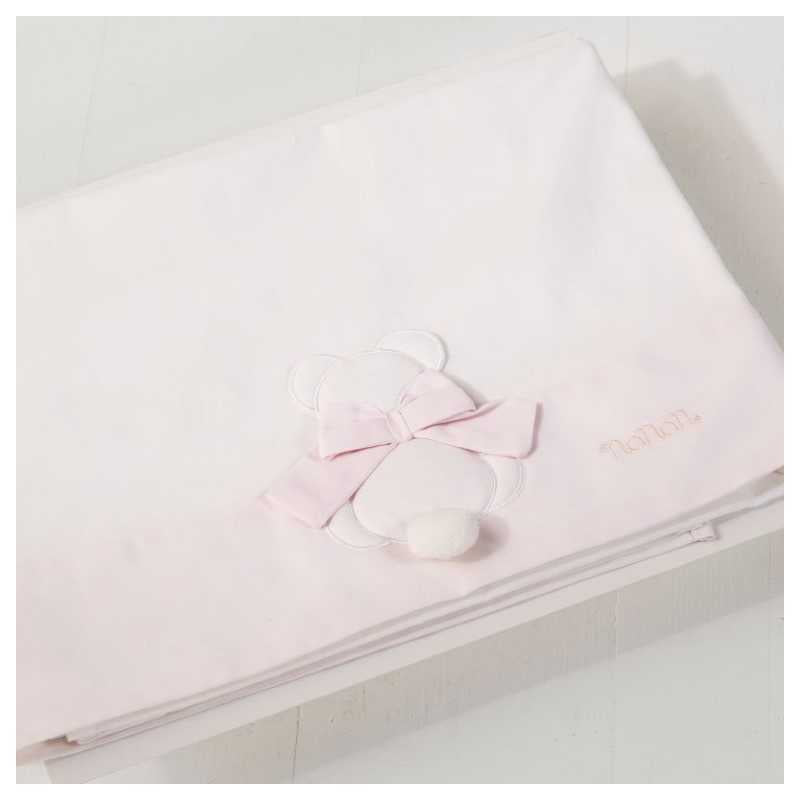 Nanan Set Lenzuola Letto 3Pz Rosa - Linea Fiocco