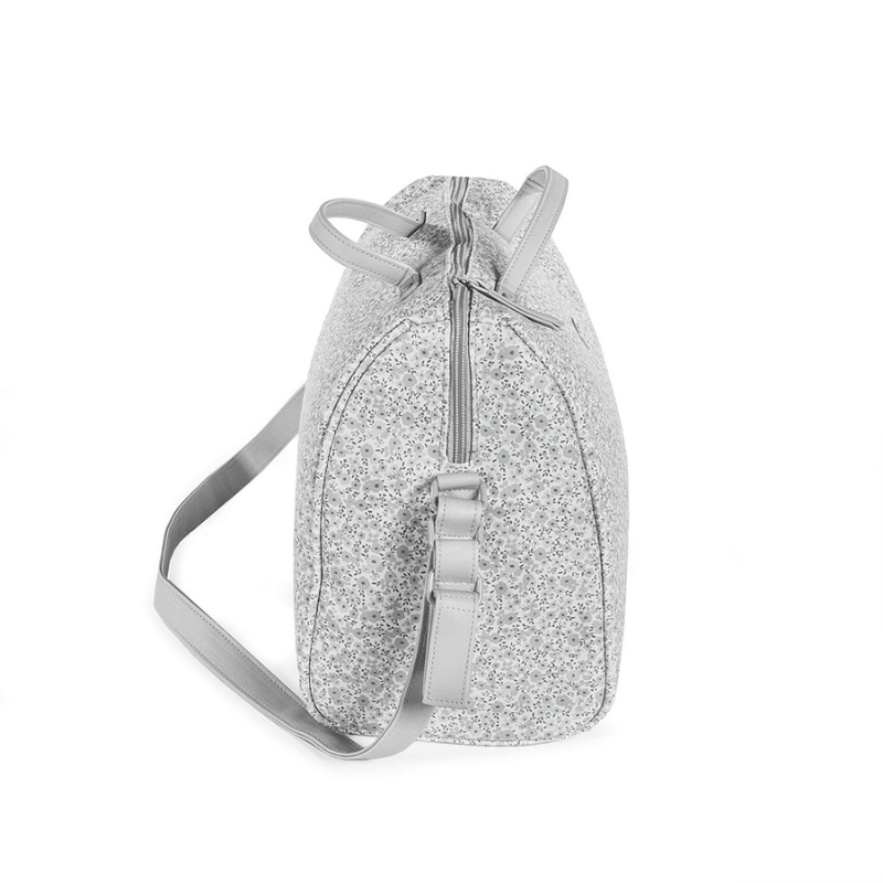 Pasito a Pasito Borsa Fasciatoio Ecopelle Grigio - Linea Flower Mellow