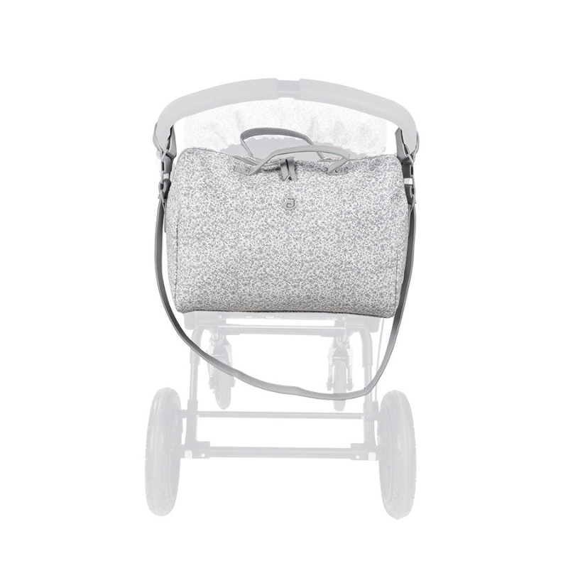 Pasito a Pasito Borsa Fasciatoio Ecopelle Grigio - Linea Flower Mellow