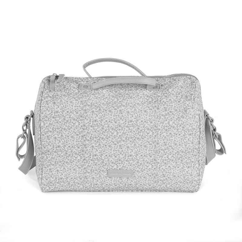 Pasito a Pasito Borsa Fasciatoio Ecopelle Grigio - Linea Flower Mellow