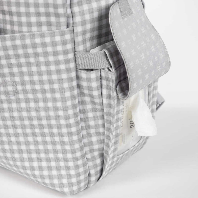 Pasito A Pasito Zaino Fasciatoio I Love Vichy Grigio - Linea Walking Mum